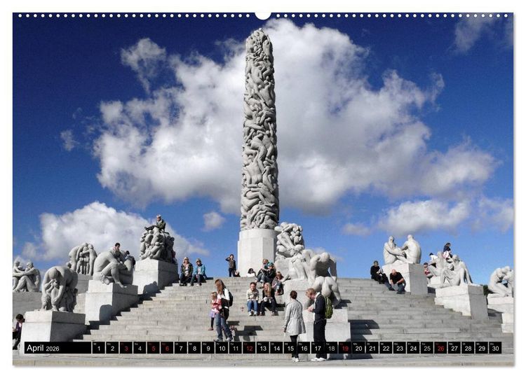 Produktbild: Vigeland Skulpturen Park Oslo (Wandkalender 2026 DIN A2 quer), CALVENDO Monatskalender