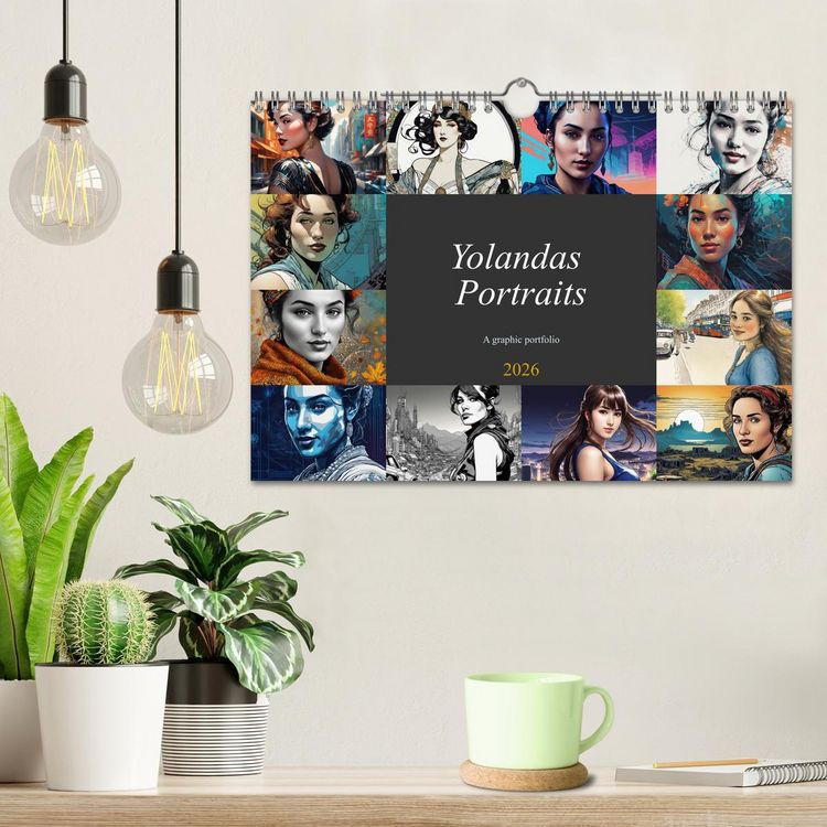 Produktbild: Yolanda's portraits, a graphic portfolio (Wall Calendar 2026 DIN A4 landscape), CALVENDO 12 Month Wall Calendar