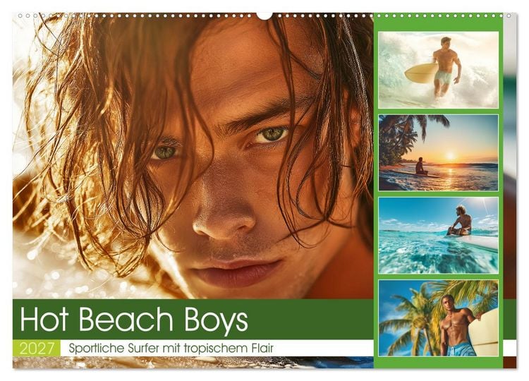 Produktbild: Hot Beach Boys (Wandkalender 2027 DIN A2 quer), CALVENDO Monatskalender