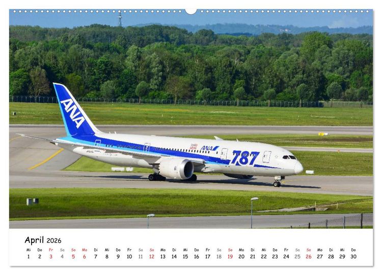 Produktbild: Airliner in M&uuml;nchen / 2026 (Wandkalender 2026 DIN A2 quer), CALVENDO Monatskalender