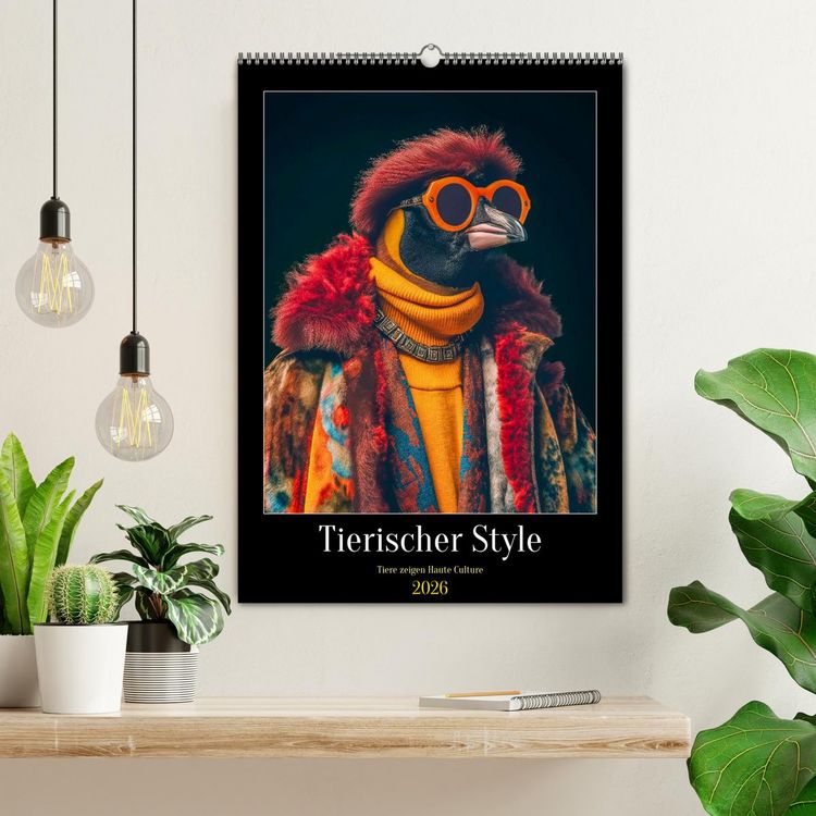 Produktbild: Tierischer Style (Wandkalender 2026 DIN A2 hoch), CALVENDO Monatskalender