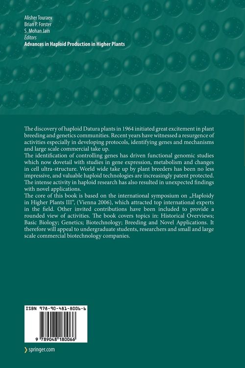 Produktbild: Advances in Haploid Production in Higher Plants