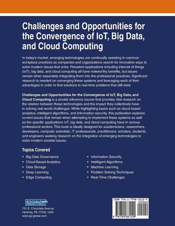 Produktbild: Challenges and Opportunities for the Convergence of IoT, Big Data, and Cloud Computing