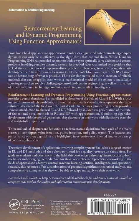 Produktbild: Reinforcement Learning and Dynamic Programming Using Function Approximators
