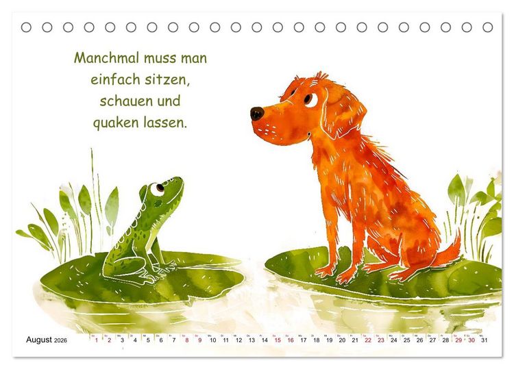 Produktbild: Vier Pfoten, viele Spr&uuml;che - Lustige Weisheiten mit Hund (Tischkalender 2026 DIN A5 quer), CALVENDO Monatskalender