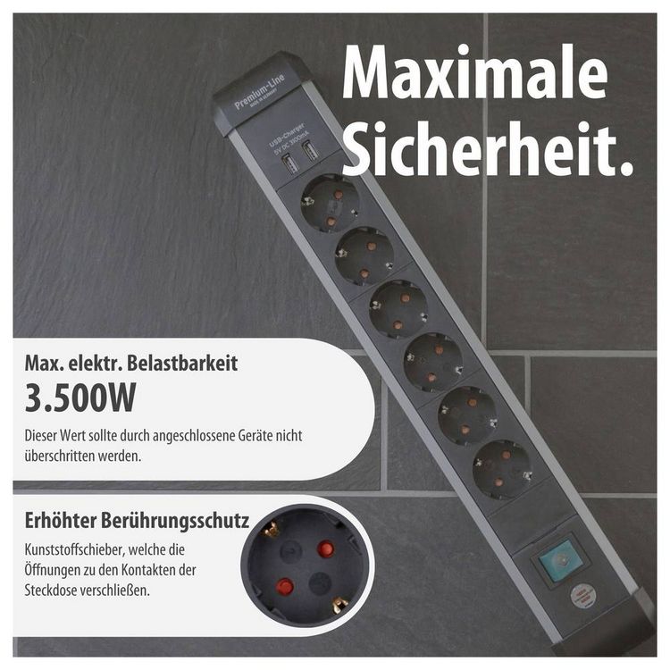 Produktbild: Brennenstuhl 1391030610 Steckdosenleiste mit Schalter Silber, Schwarz Schutzkontakt 1St.