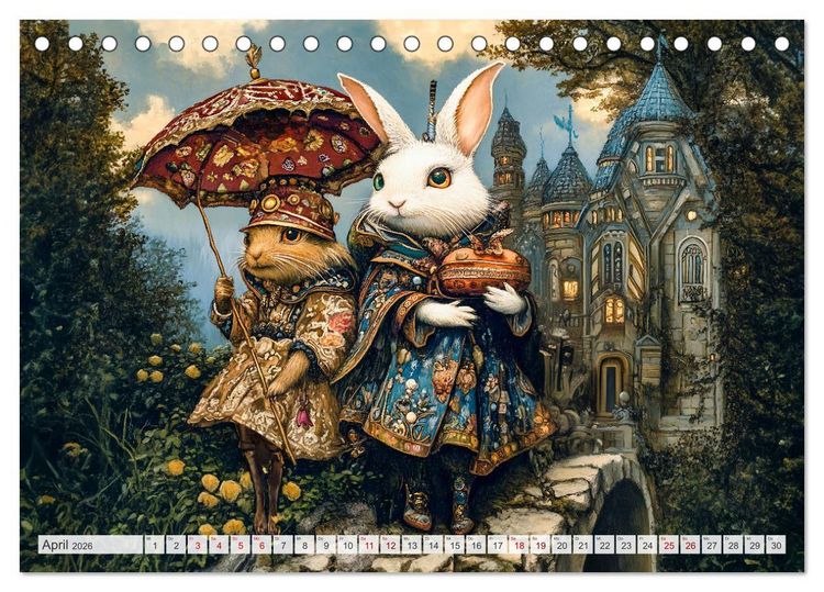 Produktbild: Magische Wesen im Zauberland - Fantasie-Tiere im Steampunk-Kalender (Tischkalender 2026 DIN A5 quer), CALVENDO Monatskalender