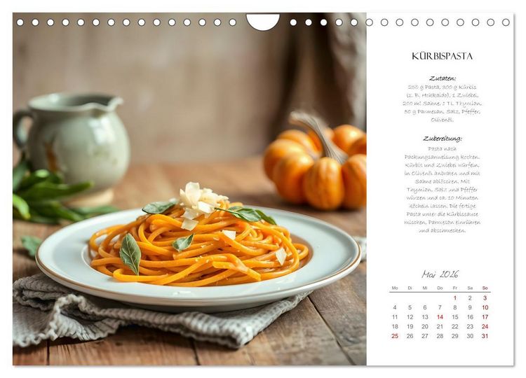 Produktbild: K&uuml;rbiszeit - Ein Jahr voller Rezepte und Inspirationen (Wandkalender 2026 DIN A4 quer), CALVENDO Monatskalender