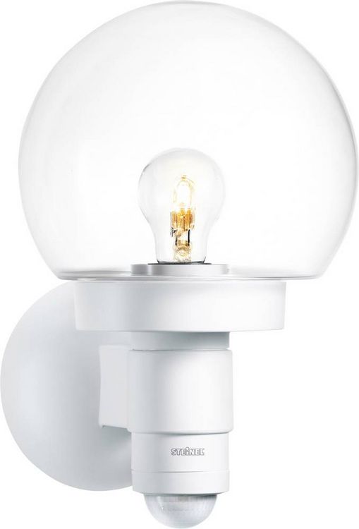 Produktbild: Steinel L 115 S 657413 Au&szlig;enwandleuchte mit Bewegungsmelder Energiesparlampe, LED E27 60 W Wei&szlig;