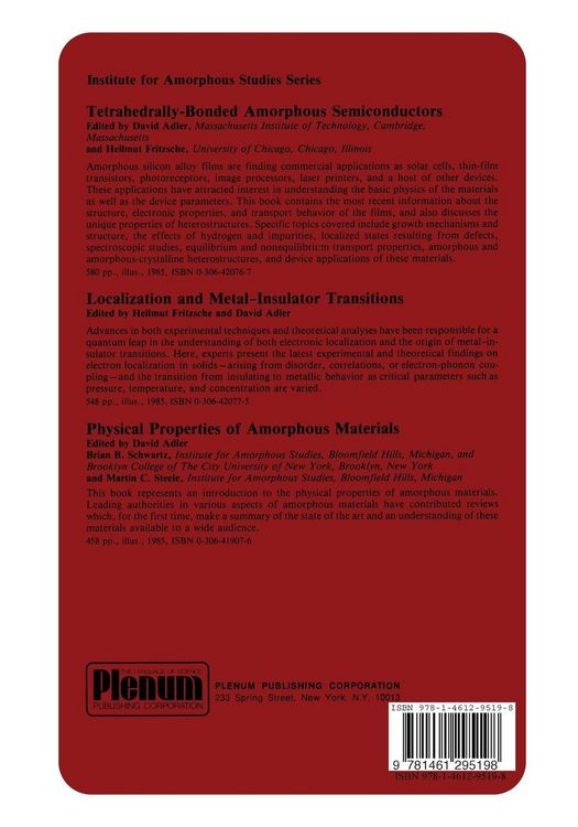 Produktbild: Physics of Disordered Materials