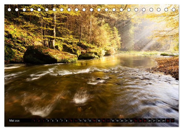 Produktbild: Elbsandsteingebirge: Unterwegs in der S&auml;chsischen und B&ouml;hmischen Schweiz (Tischkalender 2026 DIN A5 quer), CALVENDO Monatskalender