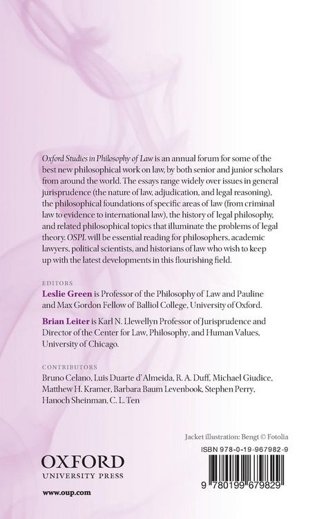 Produktbild: Oxford Studies in Philosophy of Law