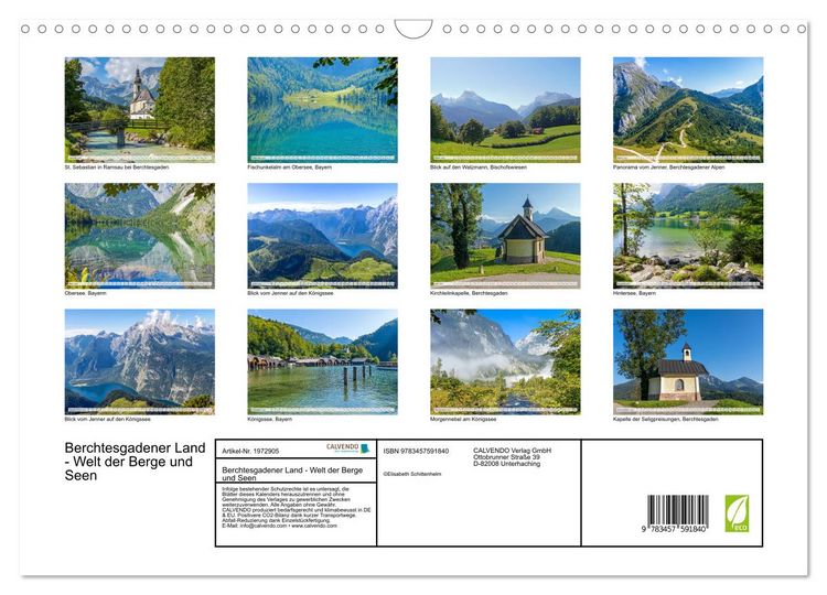 Produktbild: Berchtesgadener Land - Welt der Berge und Seen (Wandkalender 2026 DIN A3 quer), CALVENDO Monatskalender