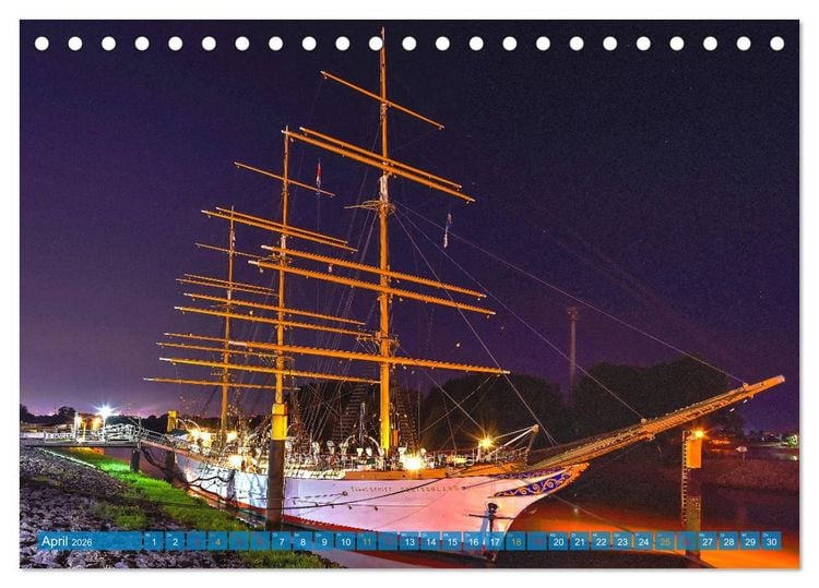 Produktbild: Hansestadt Bremen zur blauen Stunde (Tischkalender 2026 DIN A5 quer), CALVENDO Monatskalender