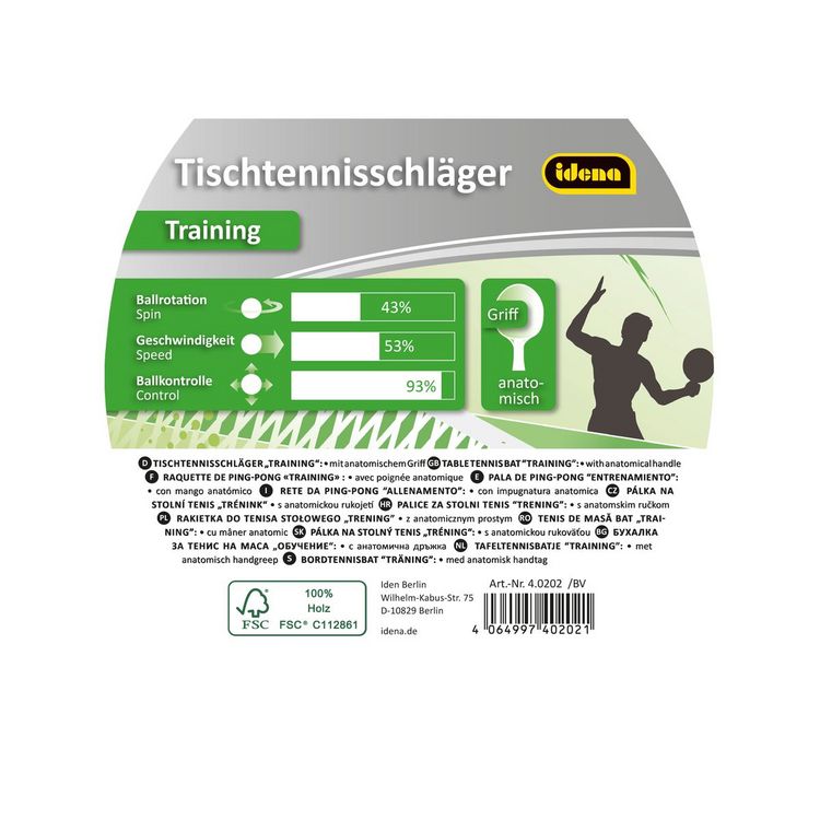 Produktbild: Idena Tischtennisschl&auml;ger Training