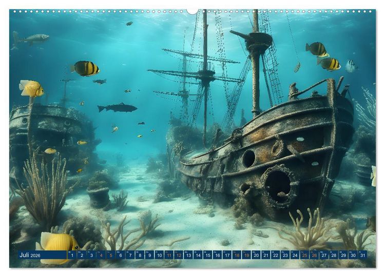 Produktbild: Unterwasserwelt der Wracks 2026 (Wandkalender 2026 DIN A2 quer), CALVENDO Monatskalender