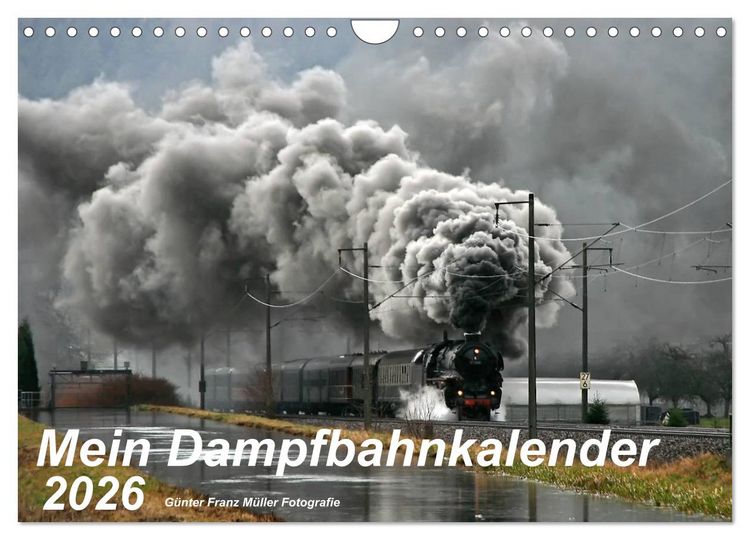 Produktbild: Mein Dampfbahnkalender 2026 (Wandkalender 2026 DIN A4 quer), CALVENDO Monatskalender