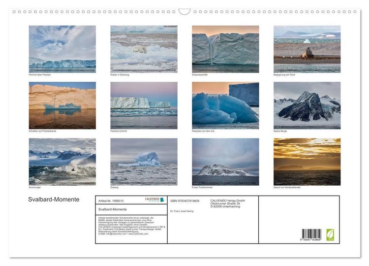 Produktbild: Svalbard-Momente (Wandkalender 2026 DIN A2 quer), CALVENDO Monatskalender