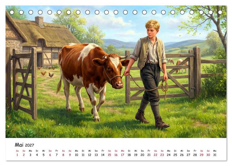 Produktbild: Zwischen Feld und Hof - Landleben vor &uuml;ber hundert Jahren (Tischkalender 2027 DIN A5 quer), CALVENDO Monatskalender
