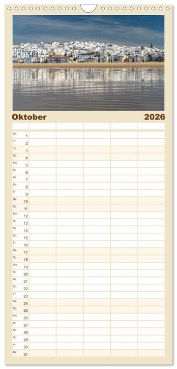 Produktbild: Familienplaner 2026 - Andalusiens weisse D&ouml;rfer mit 5 Spalten (Wandkalender, 21 x 45 cm) CALVENDO