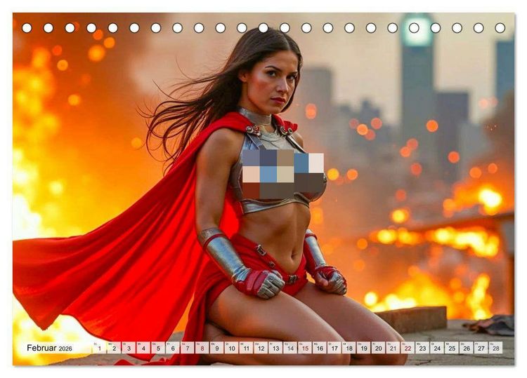 Produktbild: Superheldinnen - Enth&uuml;llte Kraft und Kurven (Tischkalender 2026 DIN A5 quer), CALVENDO Monatskalender
