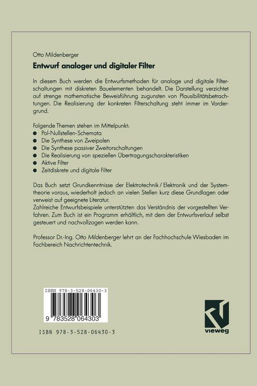 Produktbild: Entwurf analoger und digitaler Filter