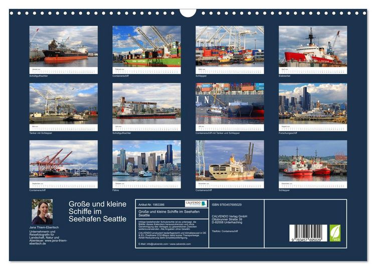 Produktbild: Gro&szlig;e und kleine Schiffe im Seehafen Seattle (Wandkalender 2026 DIN A3 quer), CALVENDO Monatskalender