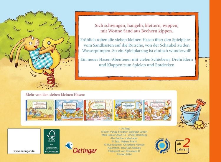Produktbild: Wenn sieben kleine Hasen tobend &uuml;bern Spielplatz rasen