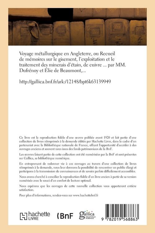 Produktbild: Voyage m&eacute;tallurgique en Angleterre, ou Recueil de m&eacute;moires sur le gisement, l'exploitation