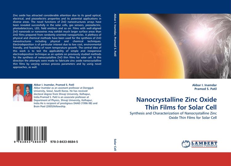 Produktbild: Nanocrystalline Zinc Oxide Thin Films for Solar Cell