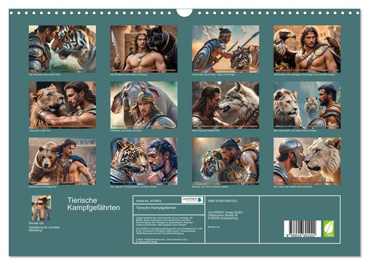 Produktbild: Tierische Kampfgef&auml;hrten (Wandkalender 2026 DIN A3 quer), CALVENDO Monatskalender