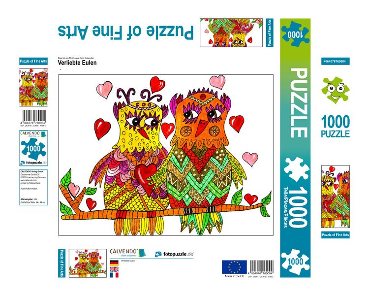 Produktbild: CALVENDO Puzzle Verliebte Eulen | 1000 Teile Lege-Gr&ouml;&szlig;e 64x48cm Foto-Puzzle f&uuml;r gl&uuml;ckliche Stunden