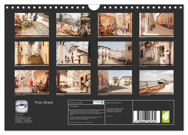 Produktbild: Pula Street (Wandkalender 2026 DIN A4 quer), CALVENDO Monatskalender