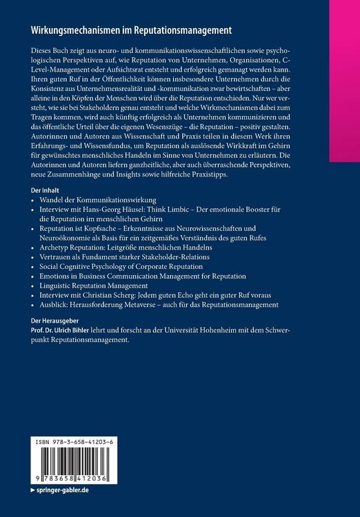 Produktbild: Wirkungsmechanismen im Reputationsmanagement