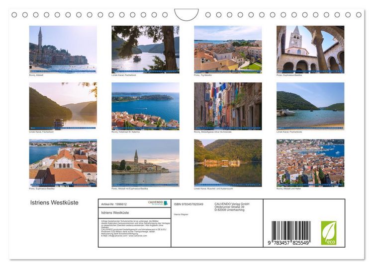 Produktbild: Istriens Westk&uuml;ste (Wandkalender 2026 DIN A4 quer), CALVENDO Monatskalender