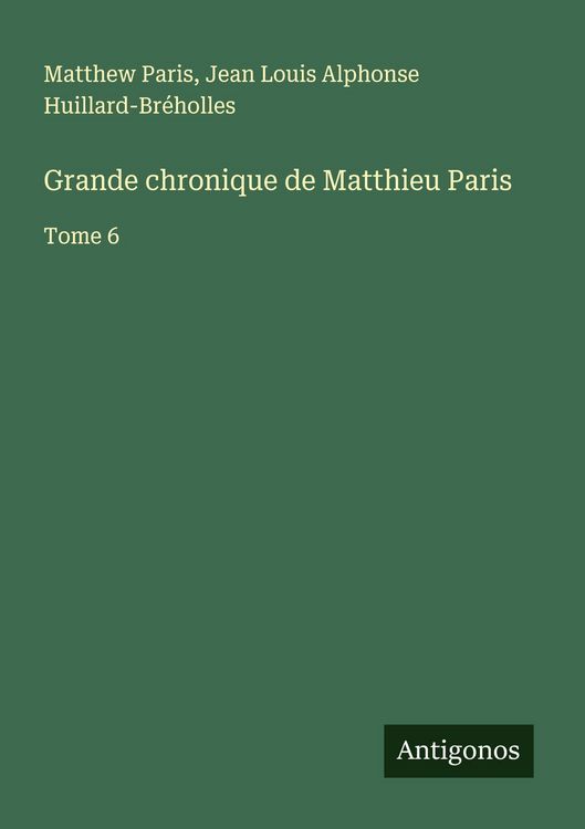 Produktbild: Grande chronique de Matthieu Paris