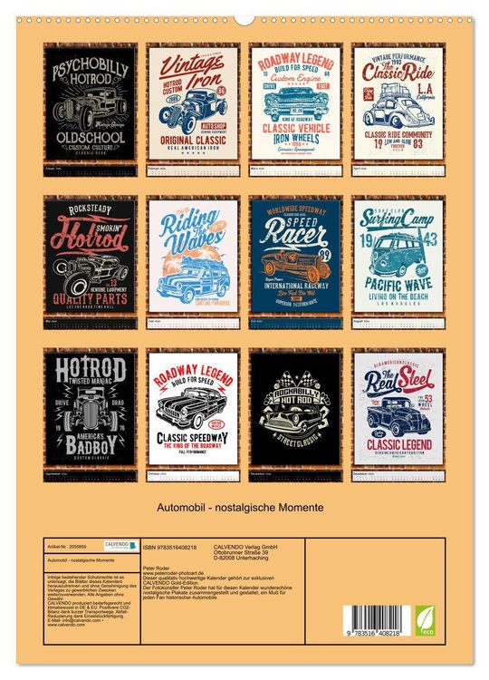 Produktbild: Automobil - nostalgische Momente (hochwertiger Premium Wandkalender 2026 DIN A2 hoch), Kunstdruck in Hochglanz