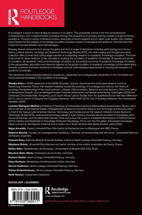 Produktbild: Routledge Handbook of Academic Knowledge Circulation