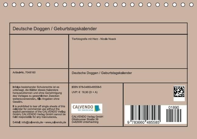 Produktbild: Deutsche Doggen / Geburtstagskalender (Tischkalender immerw&auml;hrend DIN A5 quer)