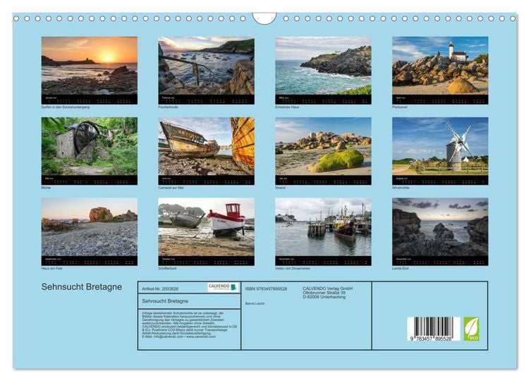 Produktbild: Sehnsucht Bretagne (Wandkalender 2026 DIN A3 quer), CALVENDO Monatskalender