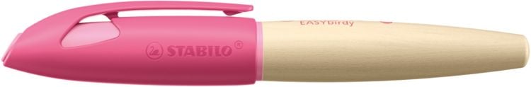 Produktbild: STABILO Schulf&uuml;ller ergonomisch f&uuml;r Rechtsh&auml;nder mit Anf&auml;nger-Feder A -   EASYbirdy Timber in pink- inkl. Patrone