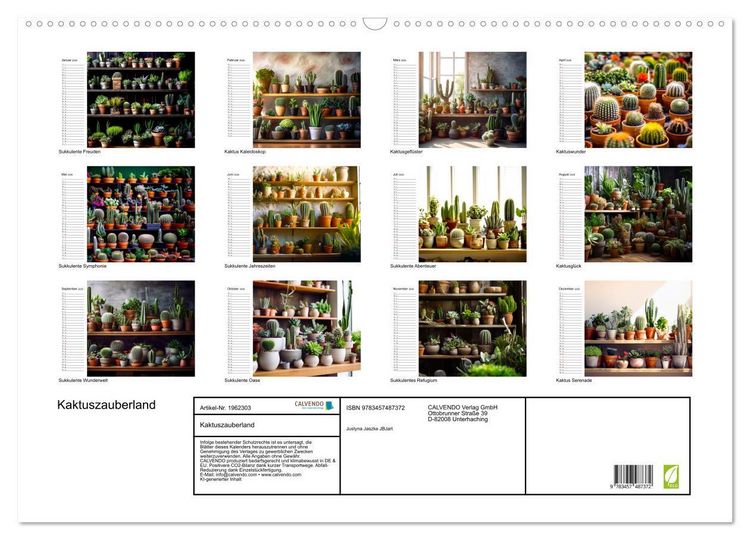 Produktbild: Kaktuszauberland (Wandkalender 2026 DIN A2 quer), CALVENDO Monatskalender
