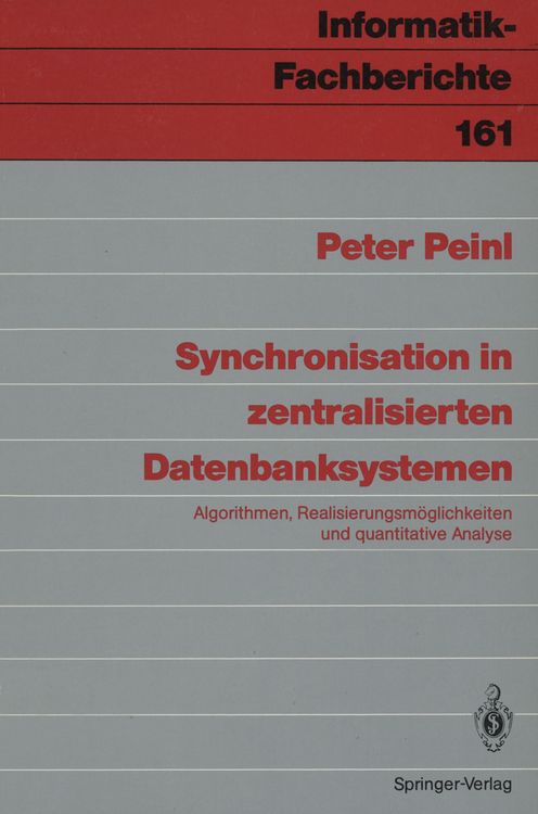 Produktbild: Synchronisation in zentralisierten Datenbanksystemen