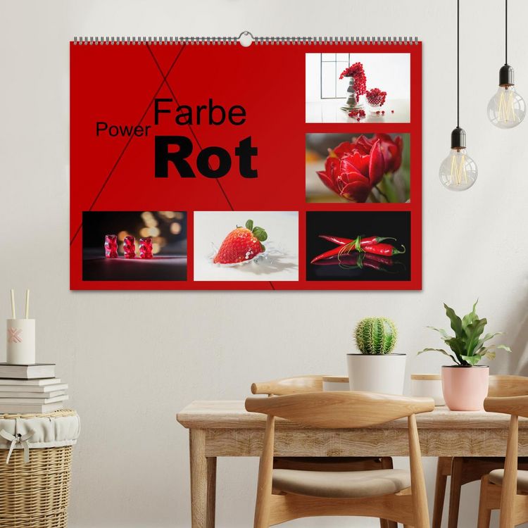 Produktbild: Powerfarbe Rot (Wandkalender 2026 DIN A2 quer), CALVENDO Monatskalender