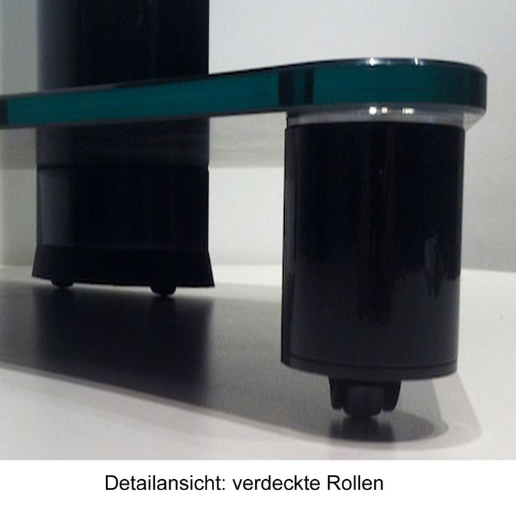 Produktbild: TV Standfu&szlig; Glas Fernseh Rollen St&auml;nder Fu&szlig; Tosal