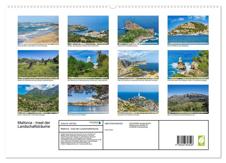 Produktbild: Mallorca - Insel der Landschaftstr&auml;ume (hochwertiger Premium Wandkalender 2026 DIN A2 quer), Kunstdruck in Hochglanz