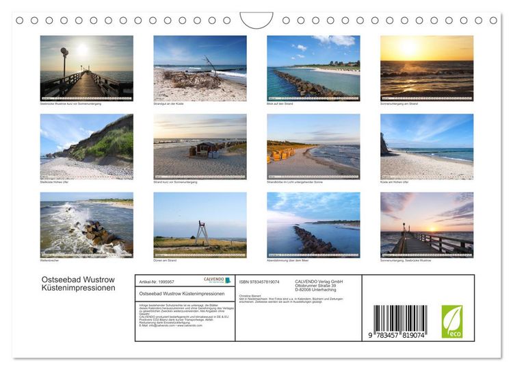 Produktbild: Ostseebad Wustrow K&uuml;stenimpressionen (Wandkalender 2026 DIN A4 quer), CALVENDO Monatskalender