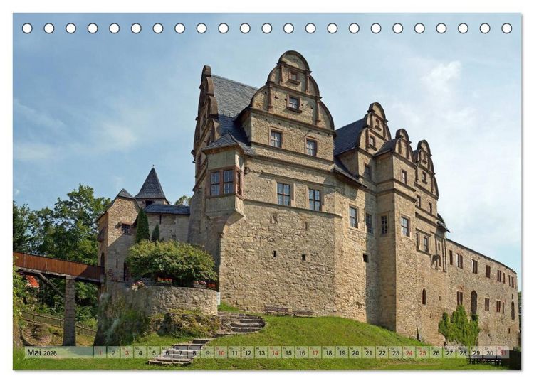 Produktbild: Wunderbares Th&uuml;ringen - Schl&ouml;sschen (Tischkalender 2026 DIN A5 quer), CALVENDO Monatskalender
