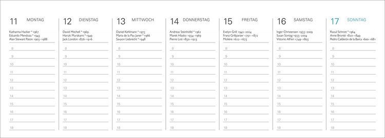 Produktbild: Der literarische Premium-Tischplaner 2027 - Wochenkalender mit Zitaten und Biografien ausgew&auml;hlter Autorinnen und Autoren