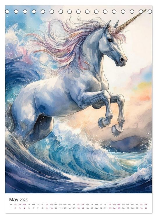 Produktbild: Fantastic horses from myths and legends (Desk Calendar 2026 DIN A5 portrait), CALVENDO 12 Month DeskCalendar